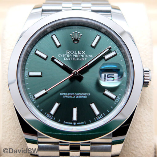 Rolex 126300 Datejust 41 with Mint Green Dial on Jubilee - Image 3