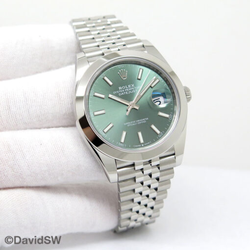 Rolex 126300 Datejust 41 with Mint Green Dial on Jubilee