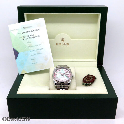 Rolex 116234 Datejust with Black Mother of Pearl Diamond Dial on Jubilee - Image 2