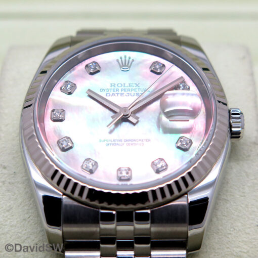 Rolex 116234 Datejust with Black Mother of Pearl Diamond Dial on Jubilee - Image 3