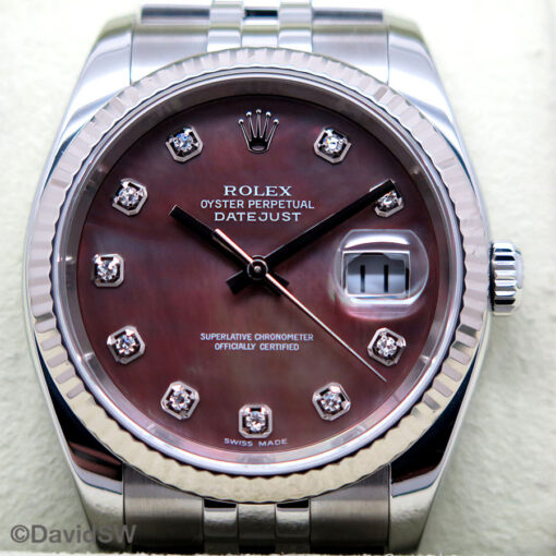 Rolex 116234 Datejust with Black Mother of Pearl Diamond Dial on Jubilee - Image 4