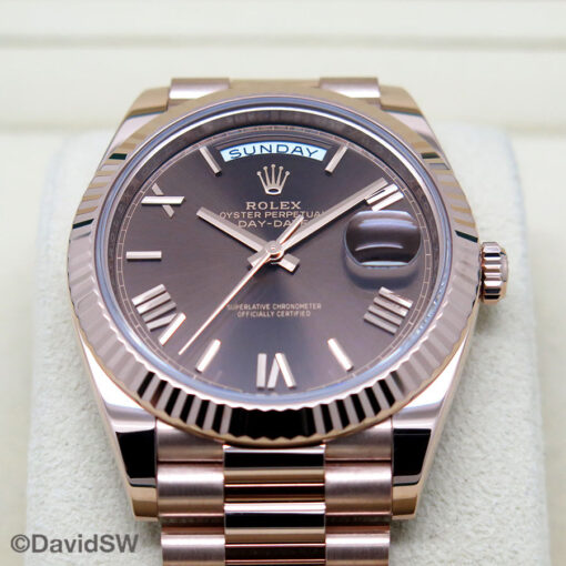 Rolex 228235 Day Date 40 18K Rose Gold with Chocolate Roman Dial - Image 3