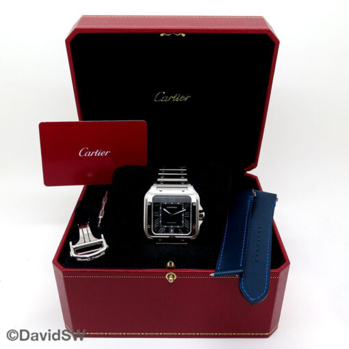 Alternative view of Cartier WSSA0030 Santos de Cartier Large with Blue Dial
