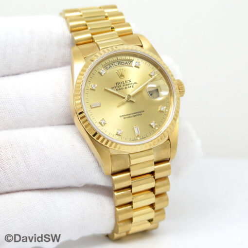 Rolex 18238 Day Date 18K Yellow Gold with Champagne Diamond Dial