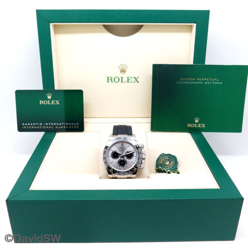 Rolex 126519LN Cosmograph Daytona 18K White Gold with Steel Dial on Oysterflex (New Model) - Image 2