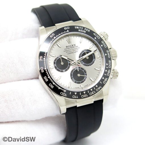 Rolex 126519LN Cosmograph Daytona 18K White Gold with Steel Dial on Oysterflex (New Model)