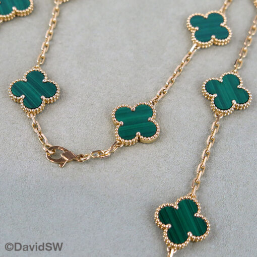 Van Cleef & Arpels VCARL88100 18K Yellow Gold Vintage Alhambra Long Necklace with 20 Motifs - Image 7
