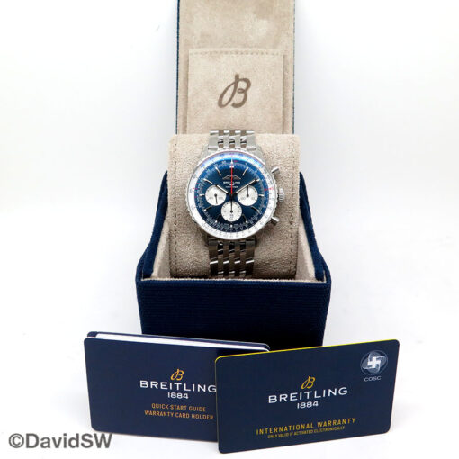 Alternative view of Breitling AB0137 Blue Navitimer B01 Chronograph 46mm on Bracelet