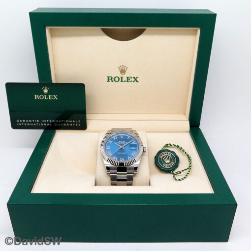 Rolex 126334 Datejust 41 with Azzurro Blue Roman Dial on Oyster - Image 2