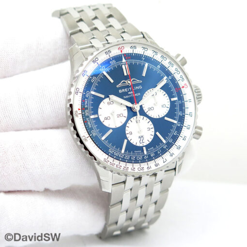 Breitling AB0137 Blue Navitimer B01 Chronograph 46mm on Bracelet