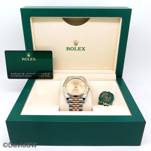 Rolex 126333 Datejust 41 18K/SS with Champagne Diamond Dial on Jubilee - Image 2