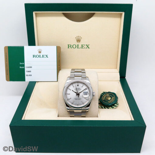 Rolex 116200 Datejust with Silver Stick Dial on Oyster - Image 2