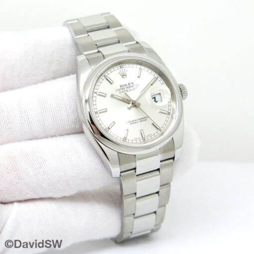 Rolex 116200 Datejust with Silver Stick Dial on Oyster