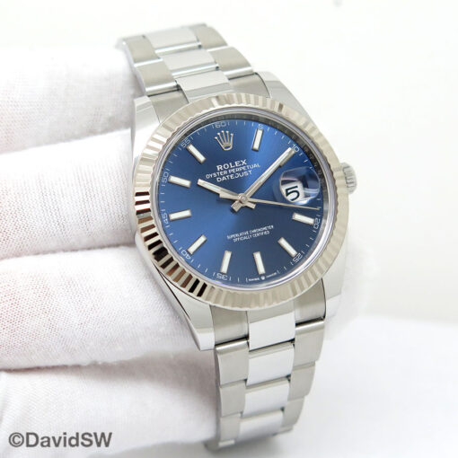 Rolex 126334 Datejust 41 with Blue Stick Dial on Oyster
