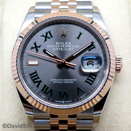 Rolex 126231 Datejust 18K/SS with Slate Roman Dial on Jubilee - Image 3