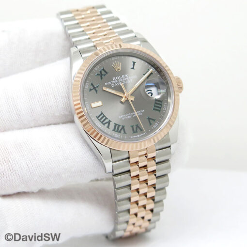 Rolex 126231 Datejust 18K/SS with Slate Roman Dial on Jubilee