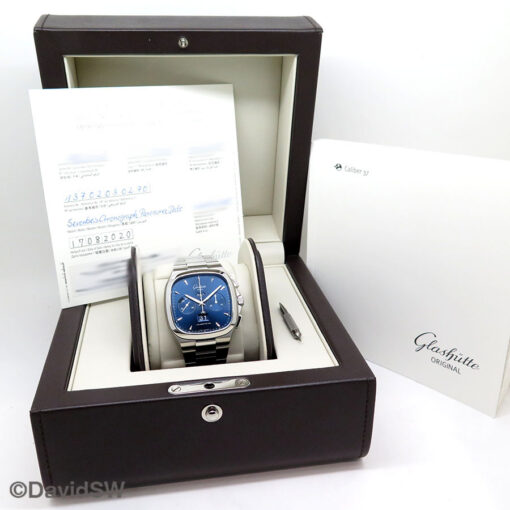 Glashütte Original Seventies Chronograph Panorama Date with Blue Dial - Image 2