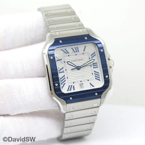 Cartier WSSA0047 Santos de Cartier Large Blue PVD