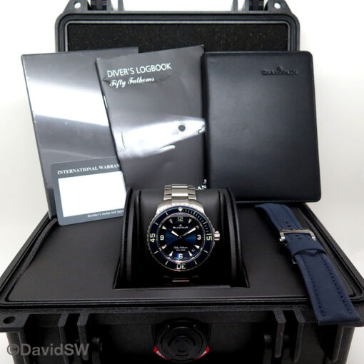 Blancpain Fifty Fathoms Titanium Automatic with Blue Dial on Bracelet - Image 2