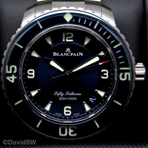 Blancpain Fifty Fathoms Titanium Automatic with Blue Dial on Bracelet - Image 3