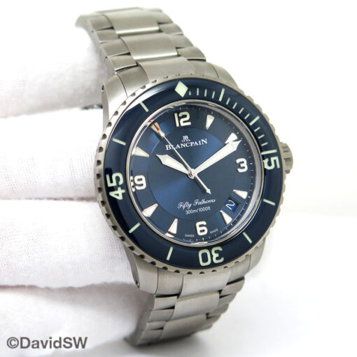 Blancpain Fifty Fathoms Titanium Automatic with Blue Dial on Bracelet