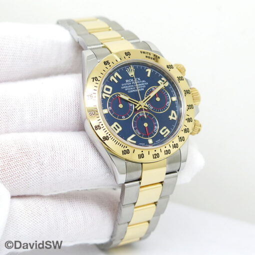 Rolex 116523 Cosmograph Daytona 18K/SS with Blue Arabic Dial