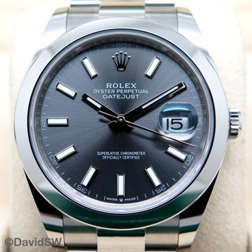 Rolex 126300 Datejust 41 with Slate Stick Dial on Oyster - Image 3