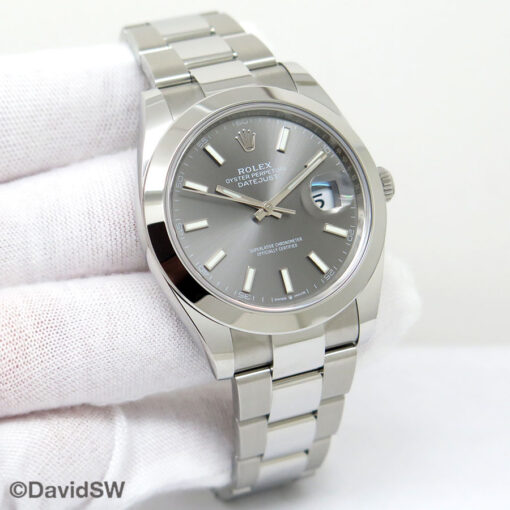 Rolex 126300 Datejust 41 with Slate Stick Dial on Oyster