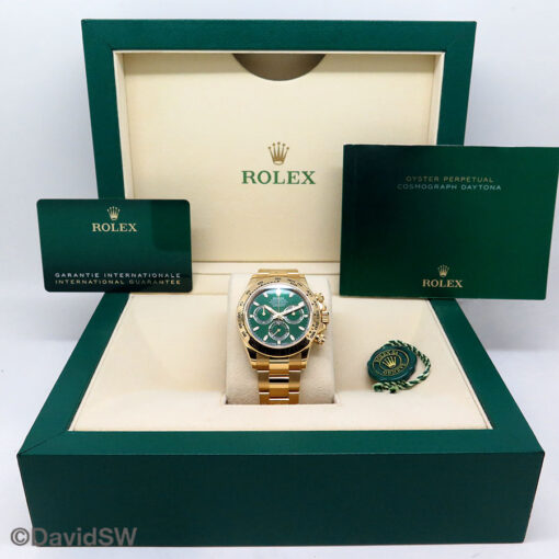 Rolex 116508 Cosmograph Daytona 18K Yellow Gold with Green Dial - Image 2