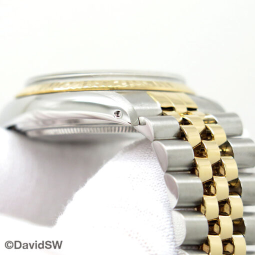 Rolex 16013 Datejust 18K/SS with Black Stripe Motif Dial on Jubilee - Image 9