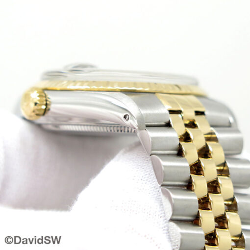 Rolex 16013 Datejust 18K/SS with Black Stripe Motif Dial on Jubilee - Image 7