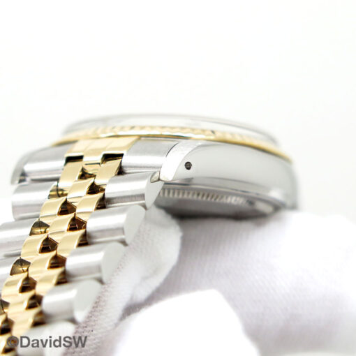 Rolex 16013 Datejust 18K/SS with Black Stripe Motif Dial on Jubilee - Image 6