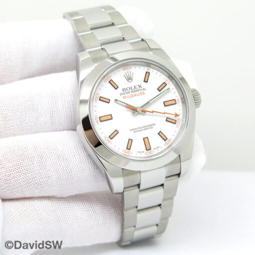 Rolex 116400 Milgauss with White Dial