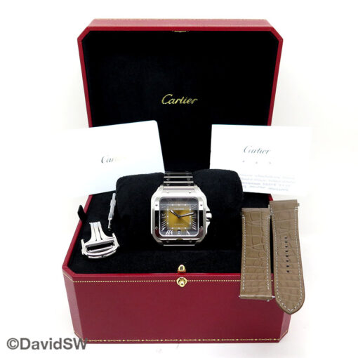 Alternative view of Cartier WSSA0064 Santos de Cartier with Brown Dial