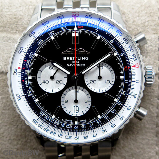 Breitling AB0137 Navitimer B01 Chronograph 46mm with Black Dial on Bracelet - Image 3