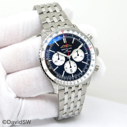 Breitling AB0137 Navitimer B01 Chronograph 46mm with Black Dial on Bracelet