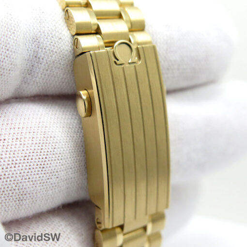 Omega Speedmaster Moonwatch Chronograph Moonshine Gold with Green Dial on Bracelet - Image 9