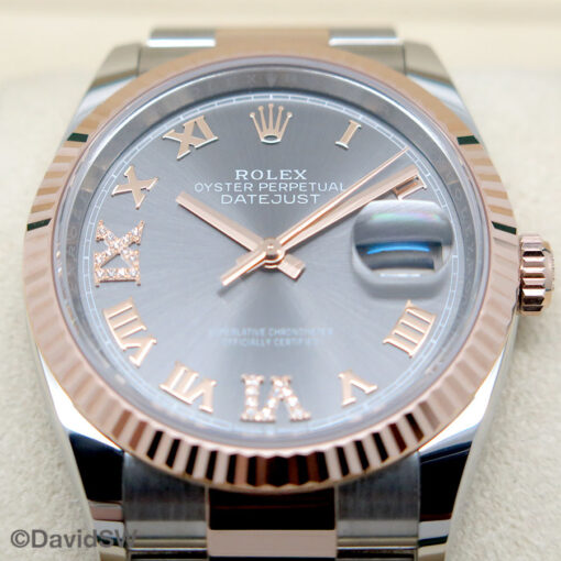 Rolex 126231 Datejust 18K/SS with Slate Roman Diamond VI, IX Dial on Oyster - Image 3