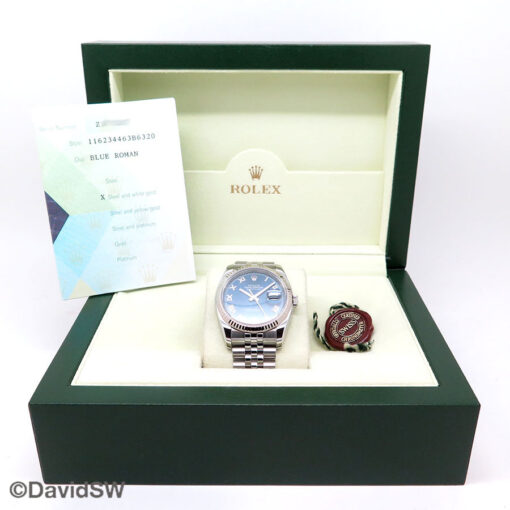 Rolex 116234 Datejust with Blue Roman Dial on Jubilee - Image 2