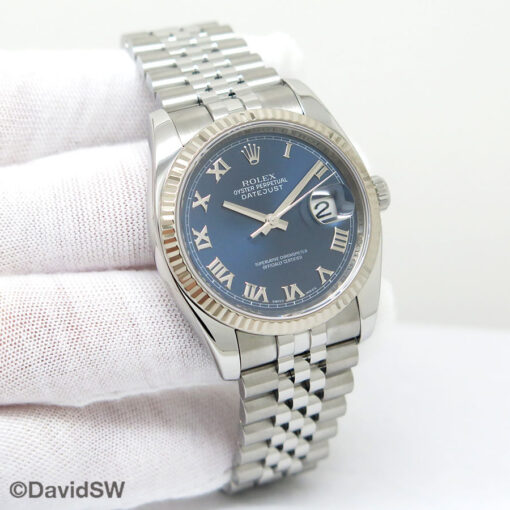 Rolex 116234 Datejust with Blue Roman Dial on Jubilee