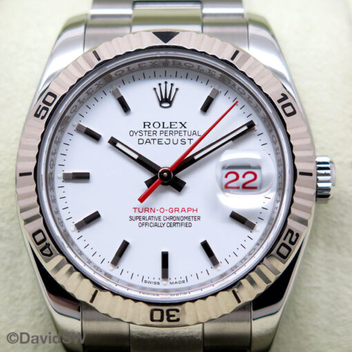 Rolex 116264 Datejust Turn-O-Graph with White Dial on Oyster - Image 3