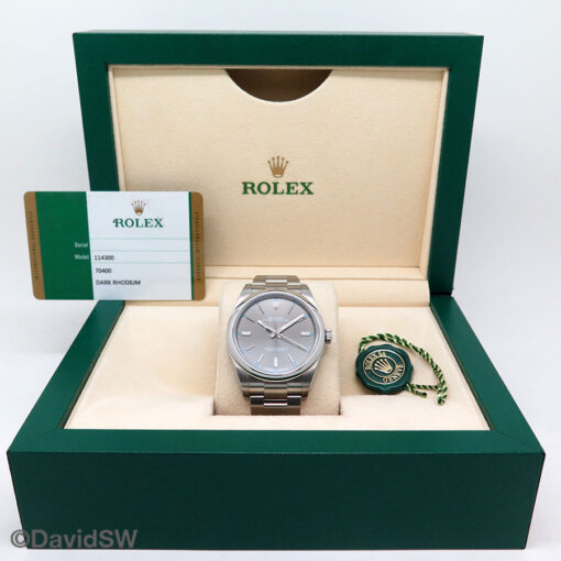 Rolex 114300 Oyster Perpetual with Dark Rhodium Dial - Image 2