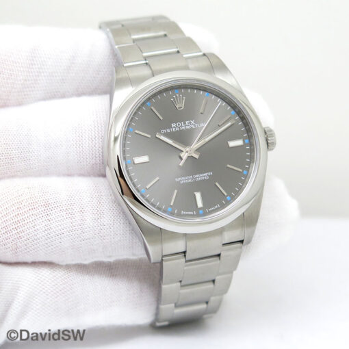 Rolex 114300 Oyster Perpetual with Dark Rhodium Dial