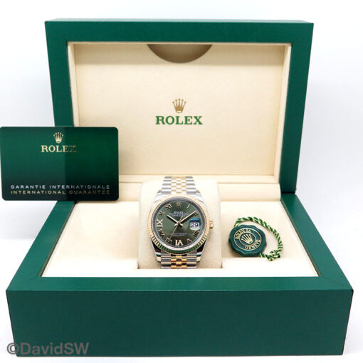 Rolex 126233 Datejust 18K/SS with Olive Green Roman Diamond VI/IX Dial on Jubilee - Image 2