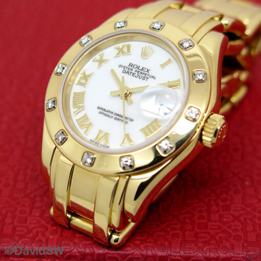 Rolex 69318 Datejust Masterpiece/ Pearlmaster with White Roman Dial and Diamond Bezel - Image 4
