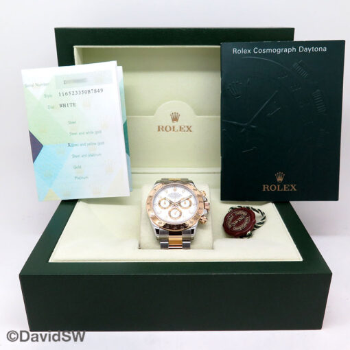Rolex 116523 Cosmograph Daytona 18K/SS with White Dial - Image 2