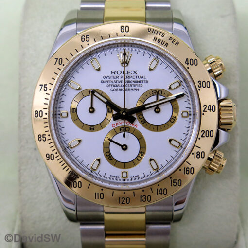Rolex 116523 Cosmograph Daytona 18K/SS with White Dial - Image 4