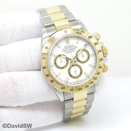 Rolex 116523 Cosmograph Daytona 18K/SS with White Dial