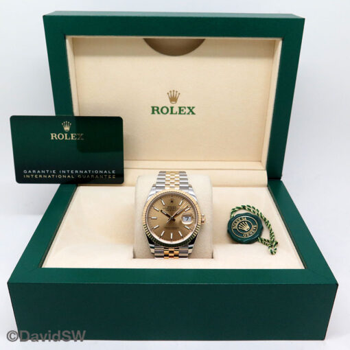 Rolex 126233 Datejust 18K/SS with Champagne Stick Dial on Jubilee - Image 2
