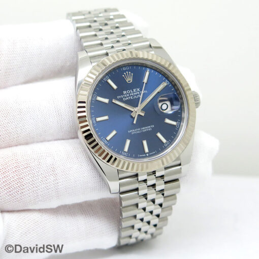 Rolex 126334 Datejust 41 with Blue Stick Dial on Jubilee